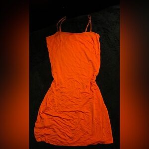 Akris Punto Orange Spaghetti Strap Dress